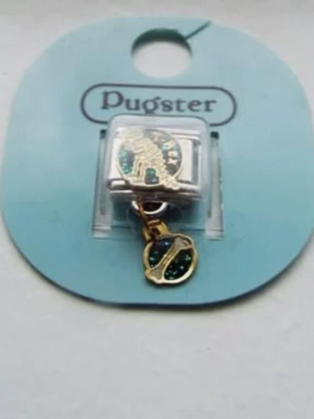 Pugster enamel T Rex bone dangle 9mm stainless steel Italian charm bracelet link
